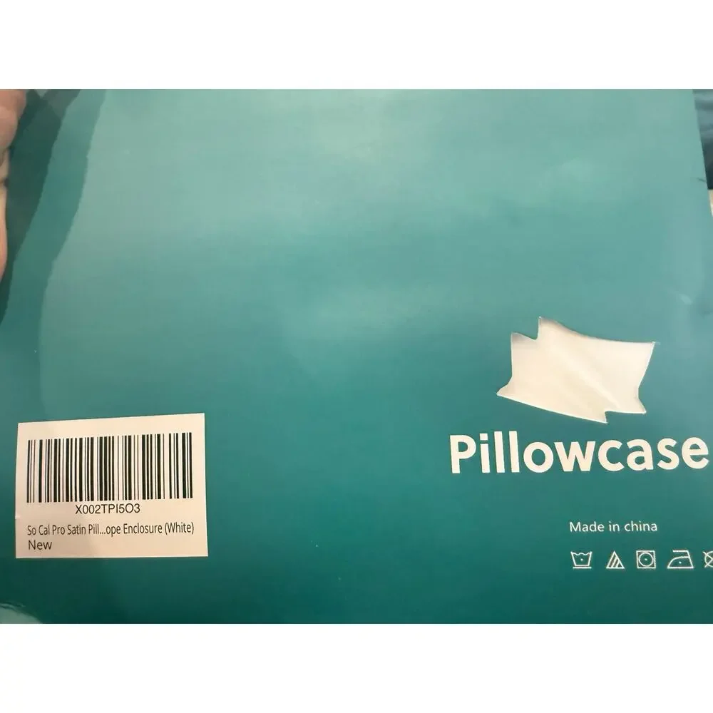 NEW Pair of Satin Pillowcases White Soft Silky Envelope Closure